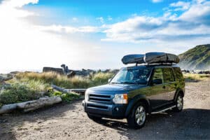 SUV parked on Northern California Beach
